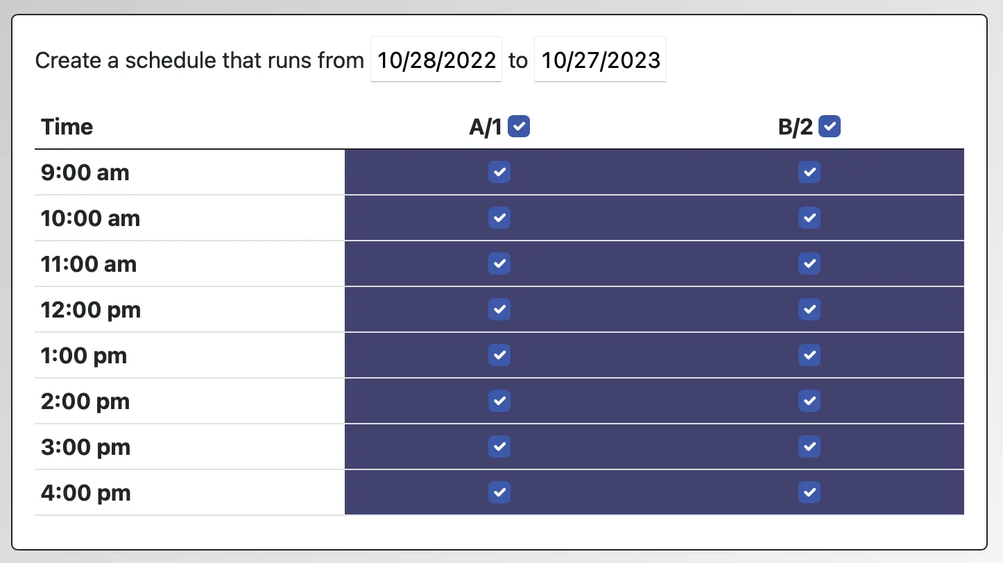 A/B Scheduling