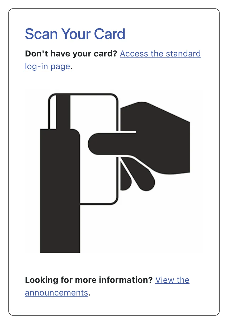 Card Reader Login Prompt