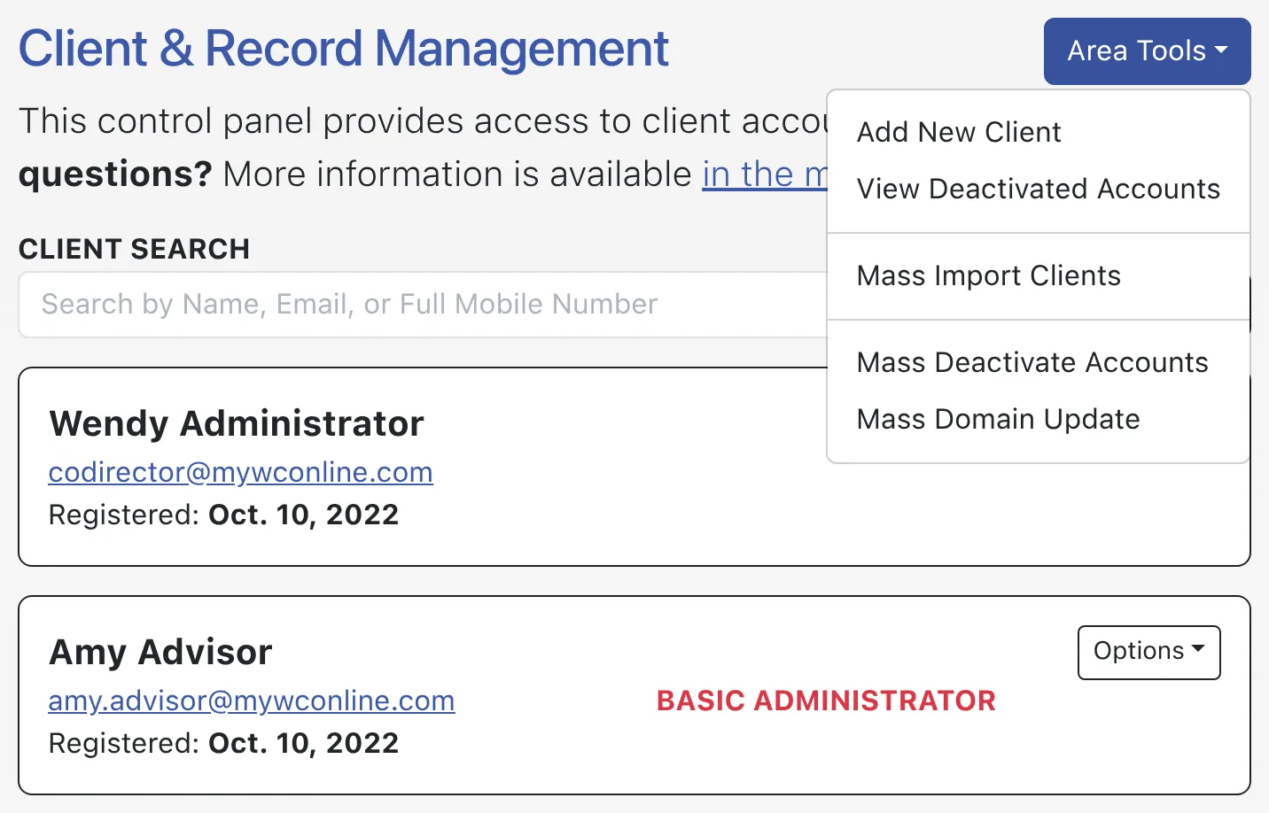 Client & Record Management Overview
