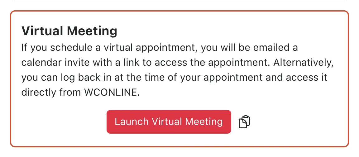 Join an Online Session from the Appointment Form