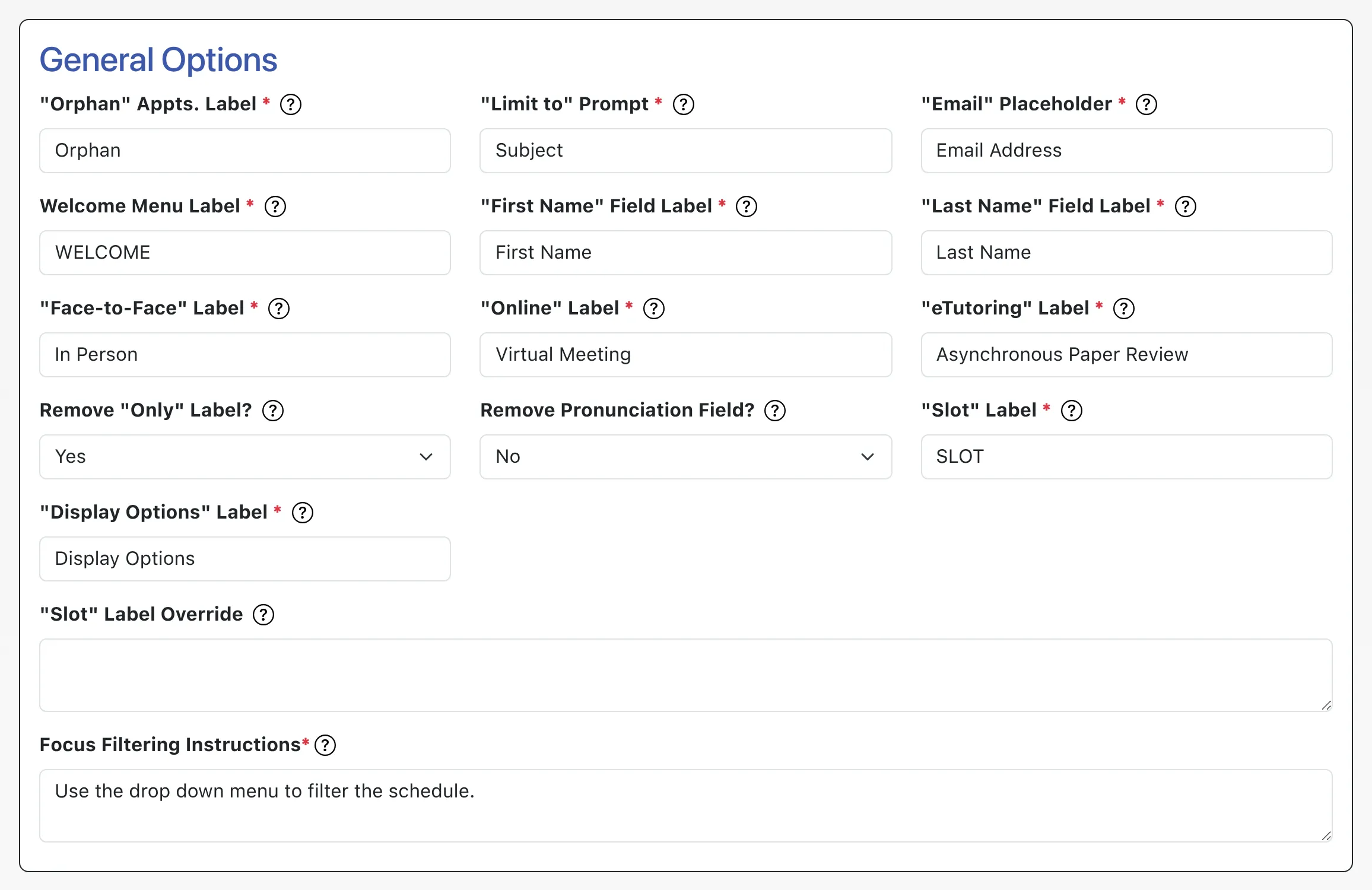 Language Options