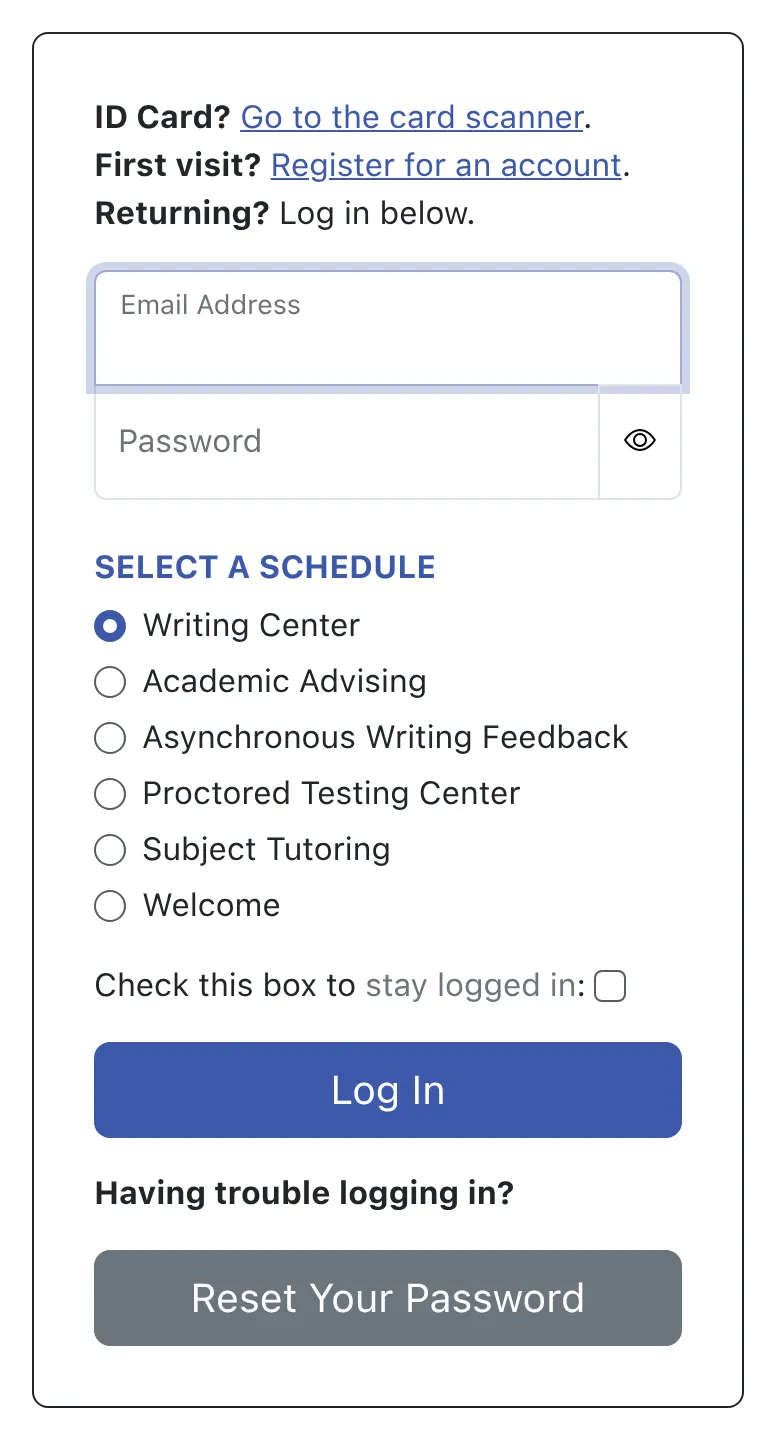 The WCONLINE login prompt