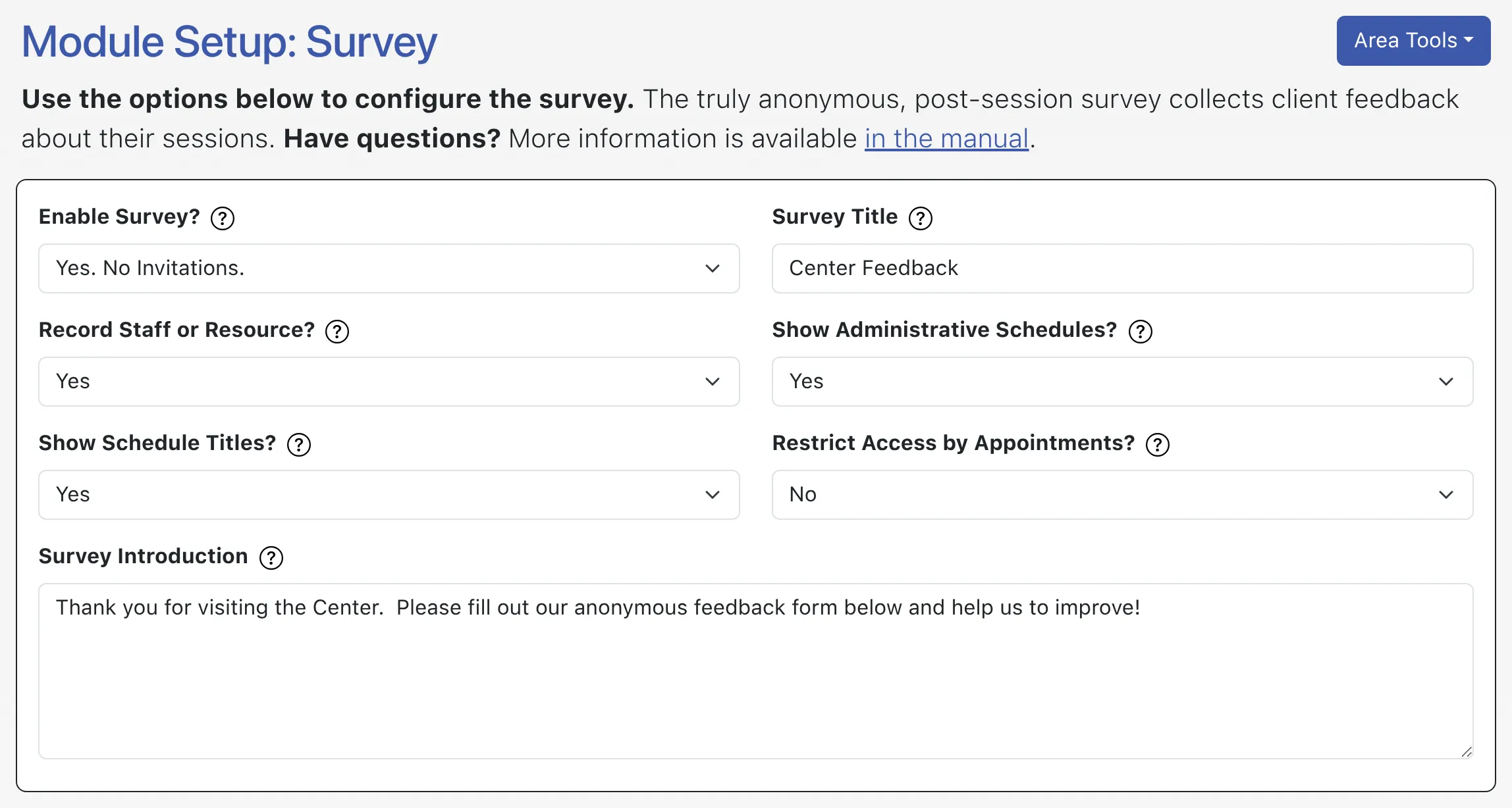 Manage Survey
