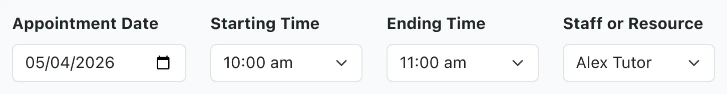 The move appointment options at the top of an existing appointment.
