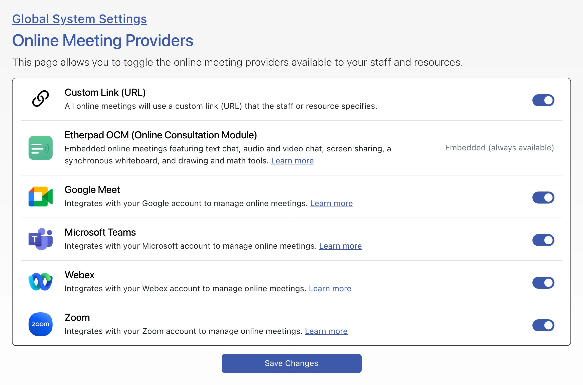 Online Meeting Providers