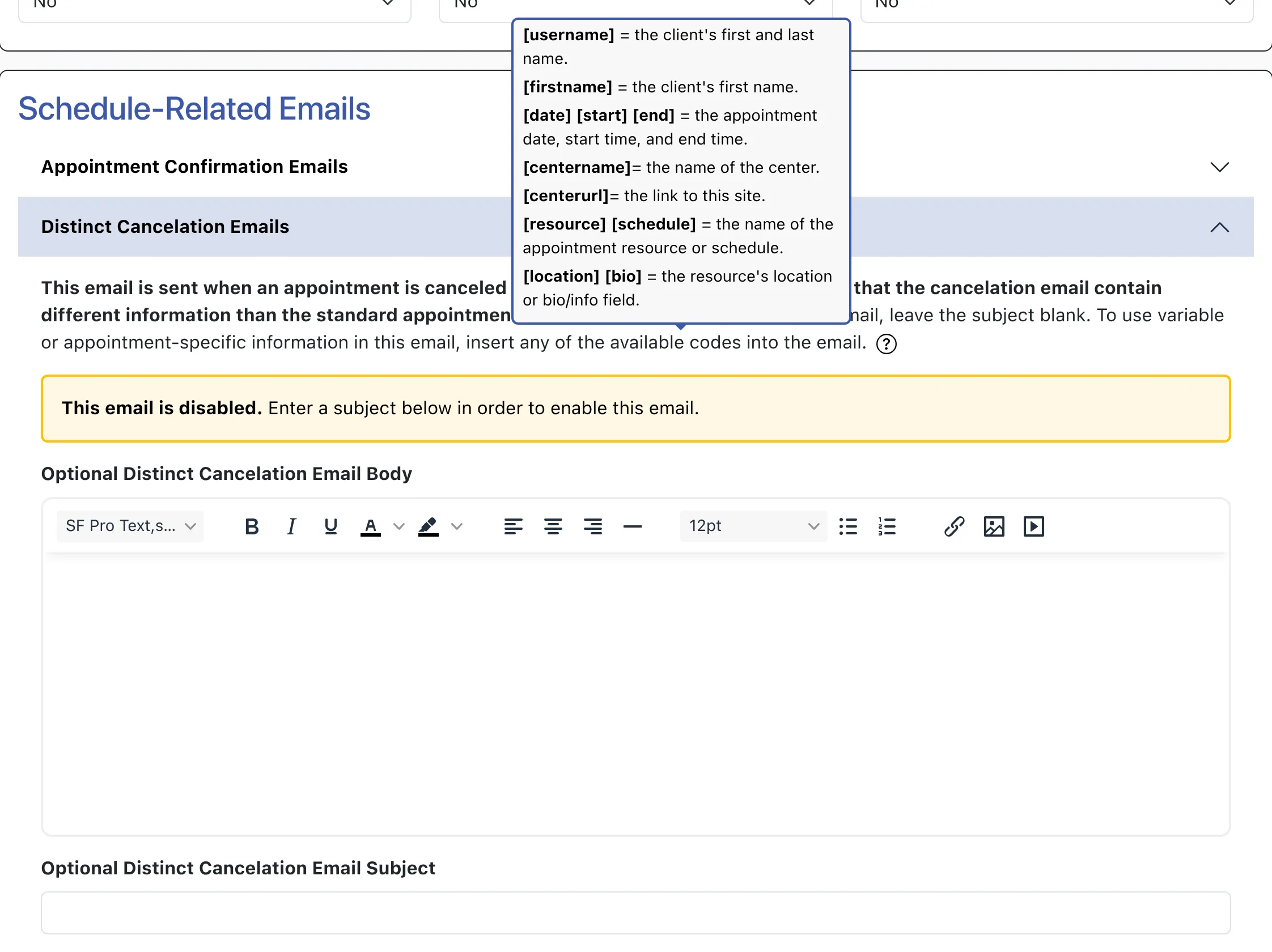Schedule-Related Emails