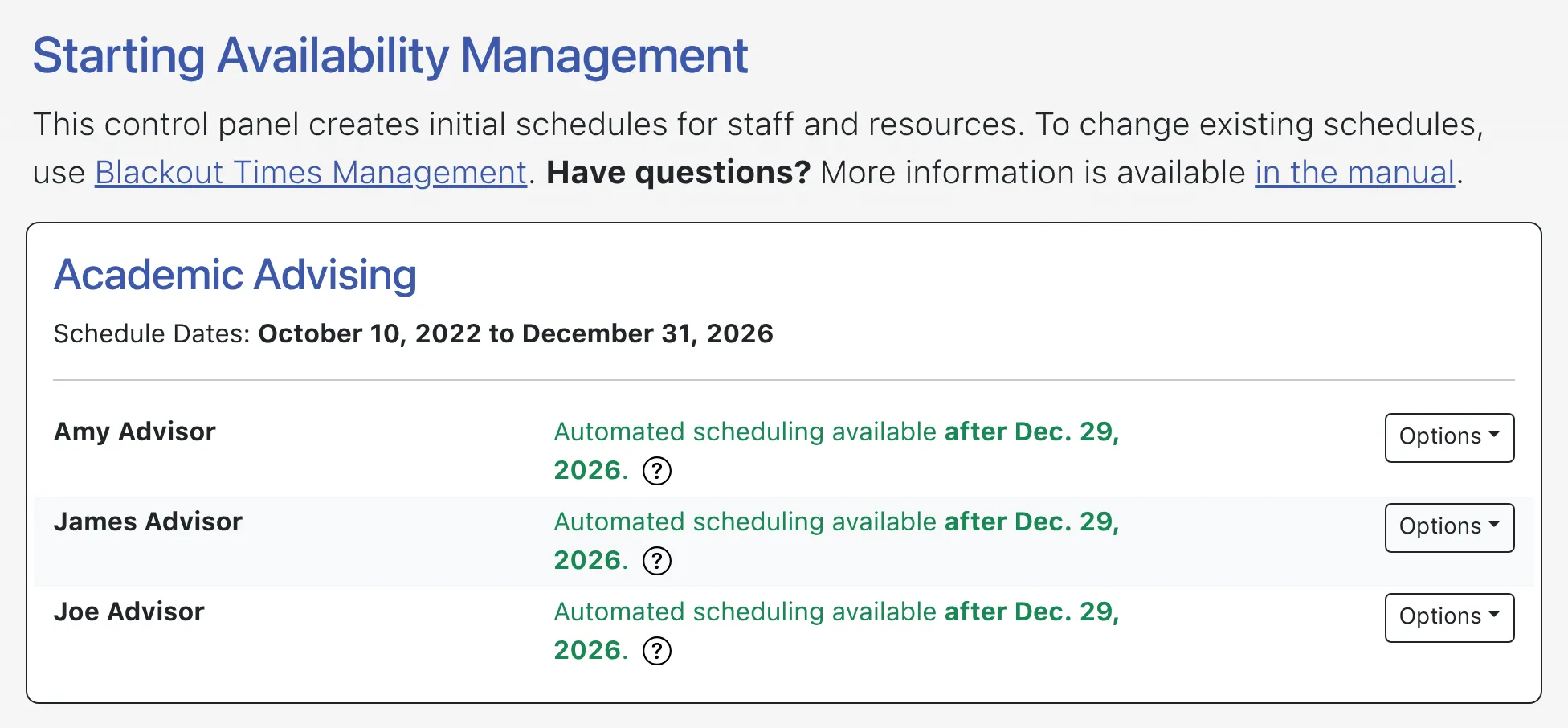 Starting Availability Management Overview