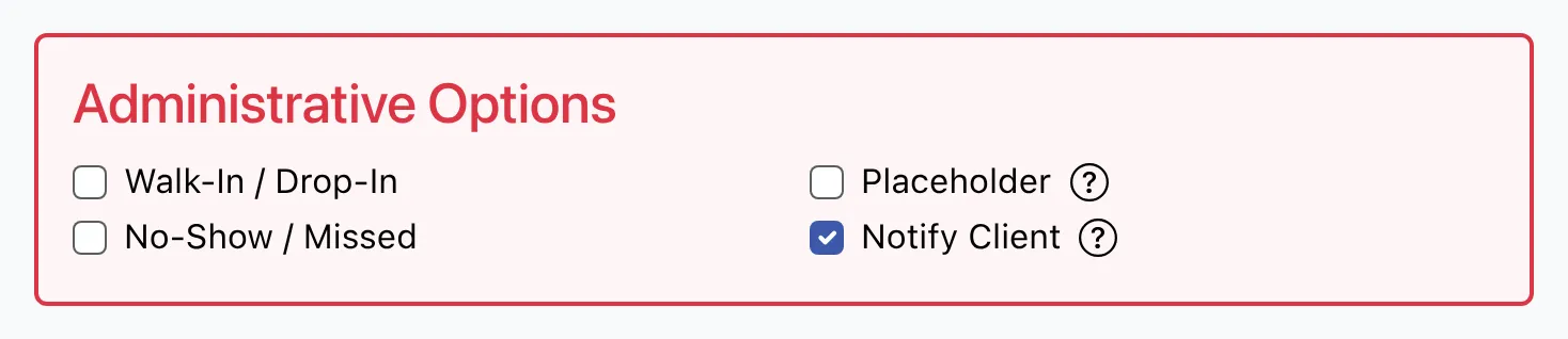 Walk-In Checkbox